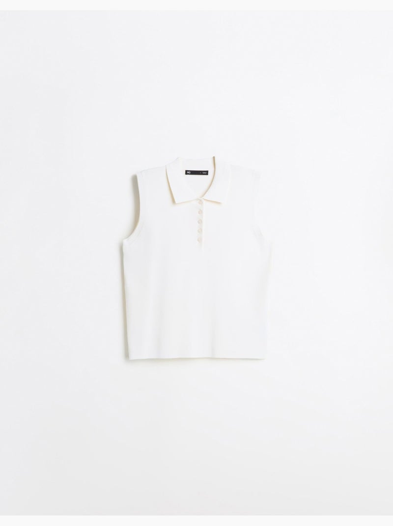 Polo sans manches, mo fashion Beige - Kiabi