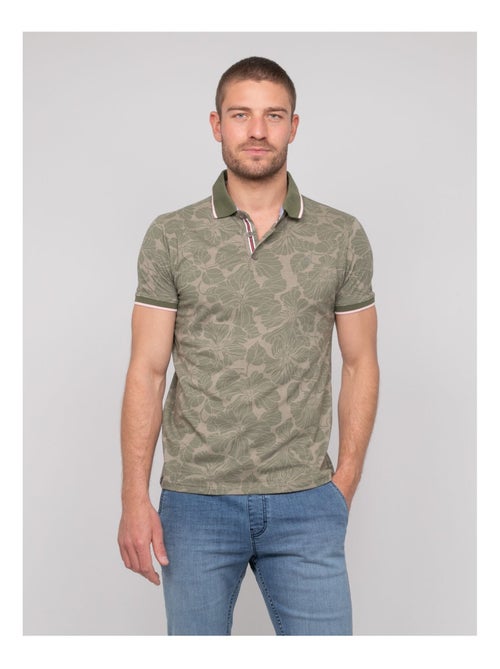 Polo shirt met korte mouwen van katoen met stroprint - Kiabi