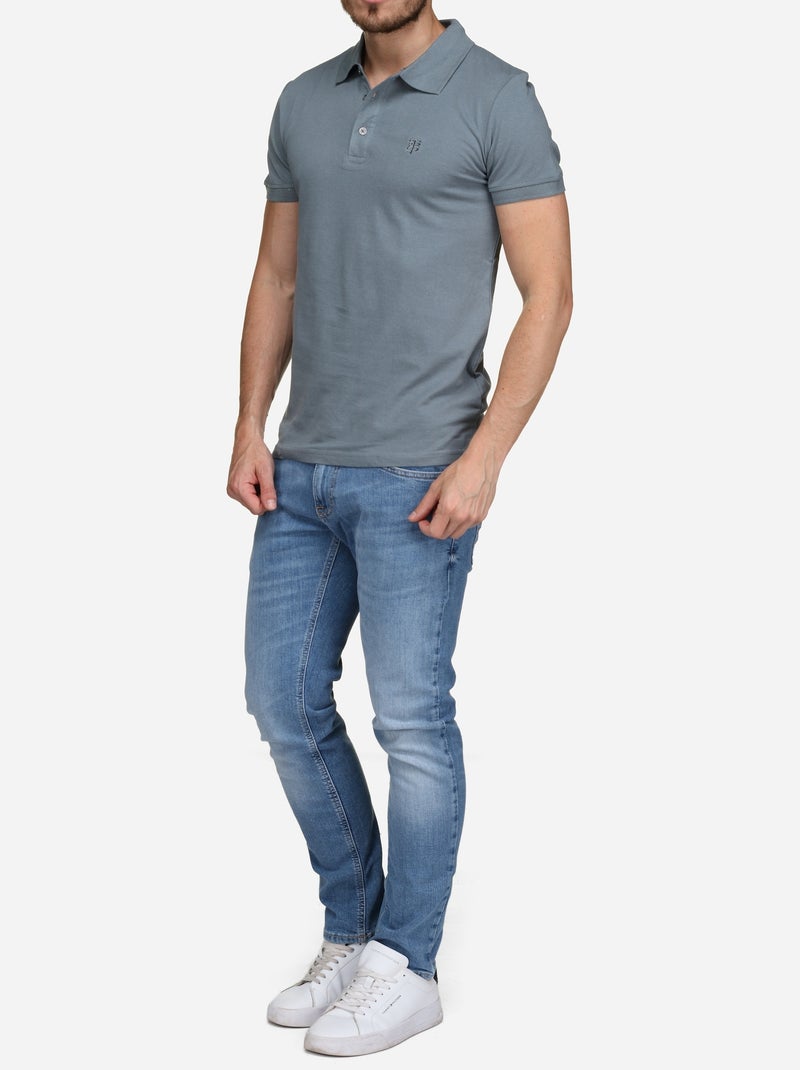 Polo shirt om aan te trekken - Bill Tornade Blauwgrijs - Kiabi