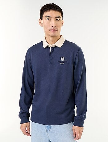 Polo style rugby avec inscriptions brodées