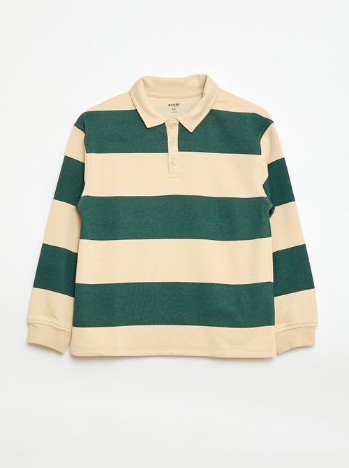 Polo sweat à rayures - Kiabi
