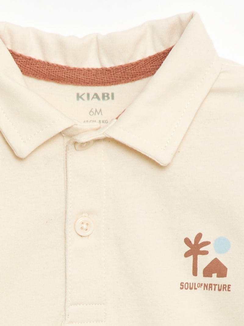 Polo T-shirt met print Beige - Kiabi