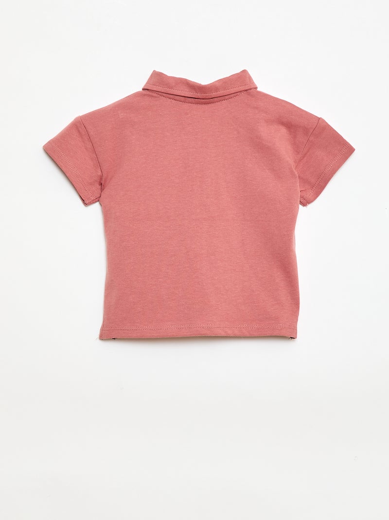 Polo T-shirt met print Oudroze - Kiabi