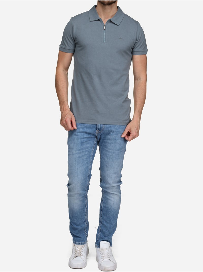 Polo Torrente col zippé Bleu cobalt - Kiabi