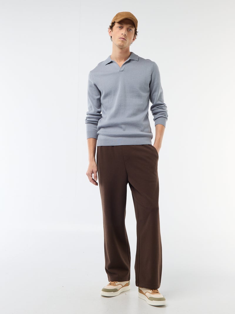 Polo trui van tricot Blauw - Kiabi