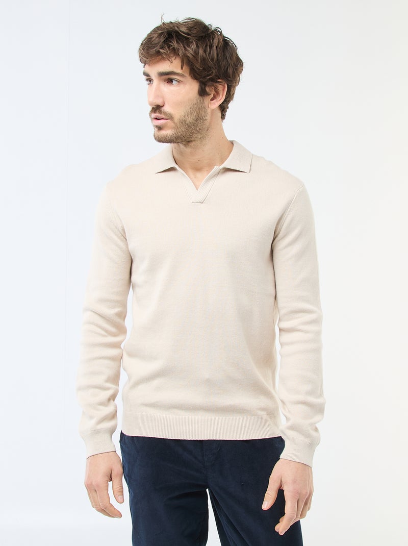 Polo trui van tricot Grijs - Kiabi