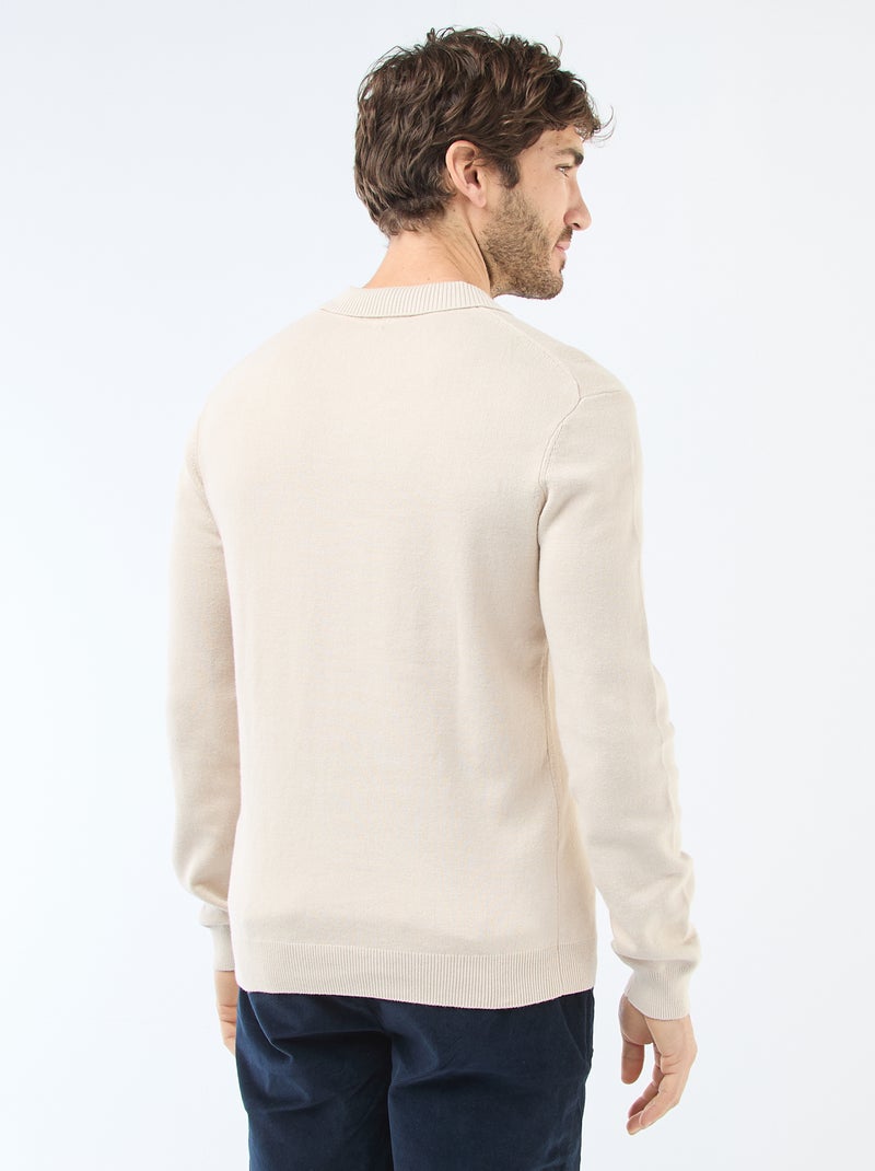 Polo trui van tricot Grijs - Kiabi