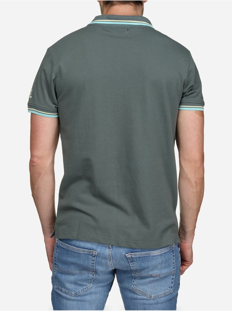 Polo uni à liseré - Torrente Turquoise - Kiabi