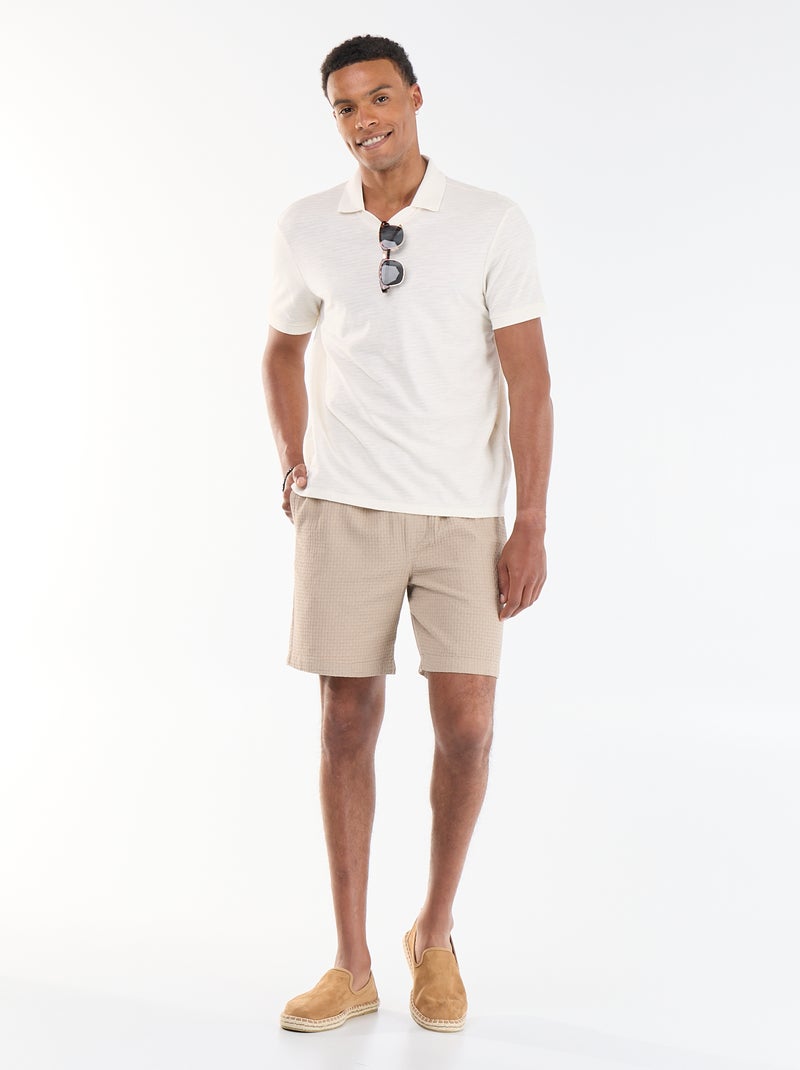 Polo uni à manches courtes Blanc - Kiabi