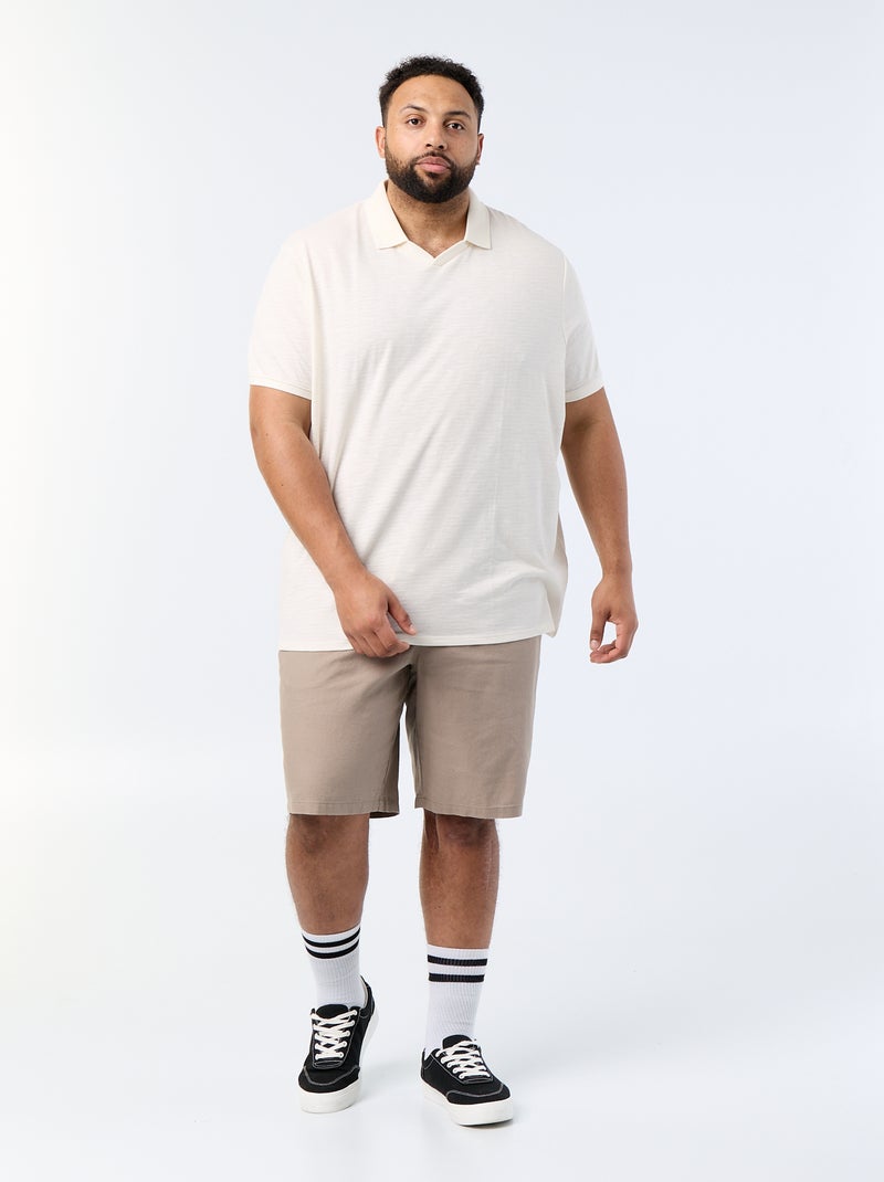 Polo uni à manches courtes Blanc - Kiabi