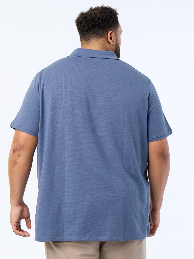 Polo uni à manches courtes Bleu - Kiabi