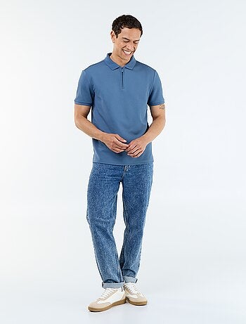 Polo uni pour homme à col polo