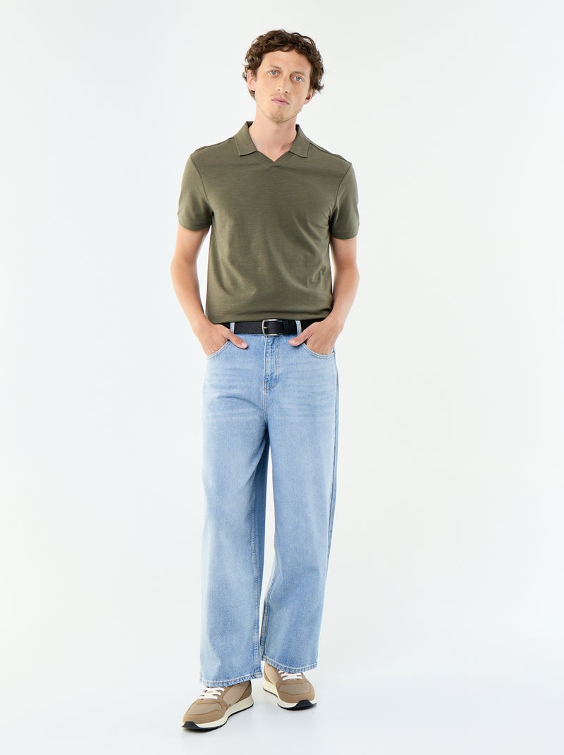 Polo uni à manches courtes pour homme Kaki - Kiabi