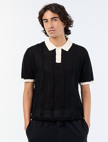 Polo uni en coton pour homme