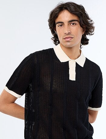 Polo uni en coton pour homme