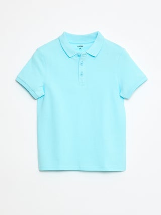 Polo uni en maille piquée