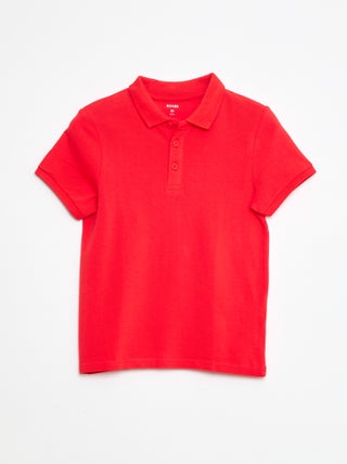 Polo uni en maille piquée