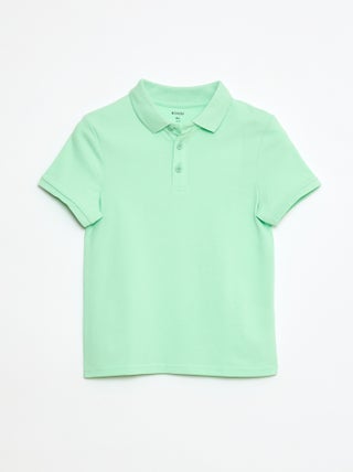Polo uni en maille piquée