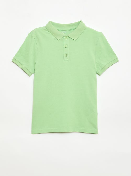 Polo uni en maille piquée - Kiabi