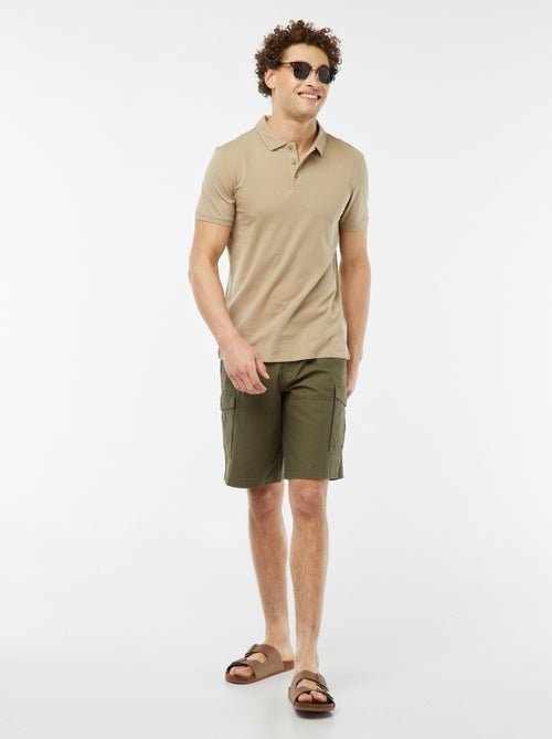 Polo van effen jersey met korte mouw - Kiabi