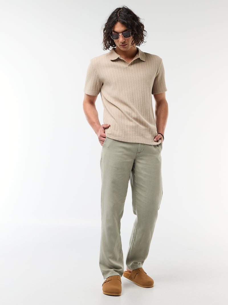 Polo van fantasie ajour-breisel Biege - Kiabi