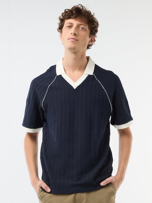 Polo van fantasie materiaal met polokraag zonder knopen - Kiabi