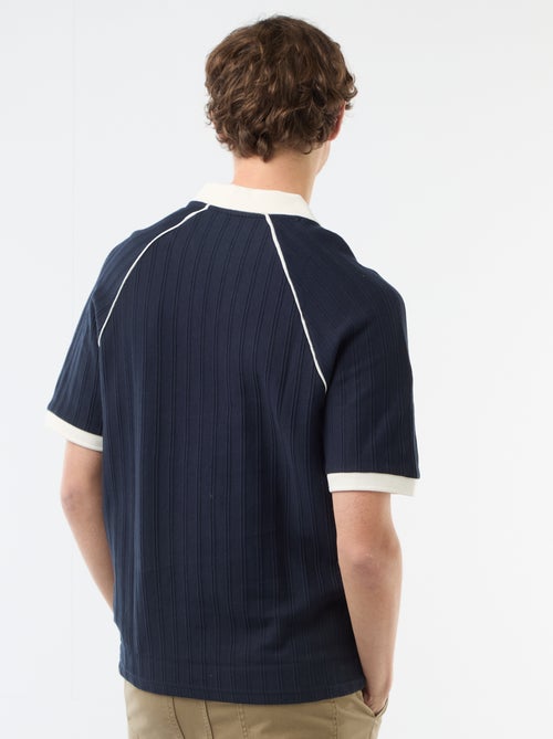 Polo van fantasie materiaal met polokraag zonder knopen - Kiabi