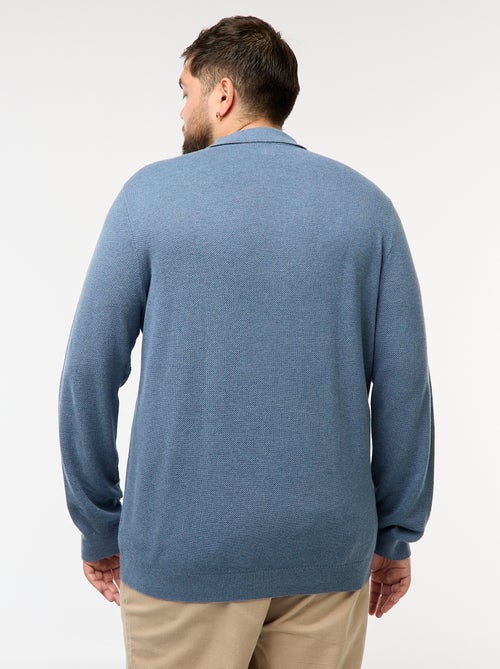 Polo van fantasietricot met lange mouwen - Kiabi