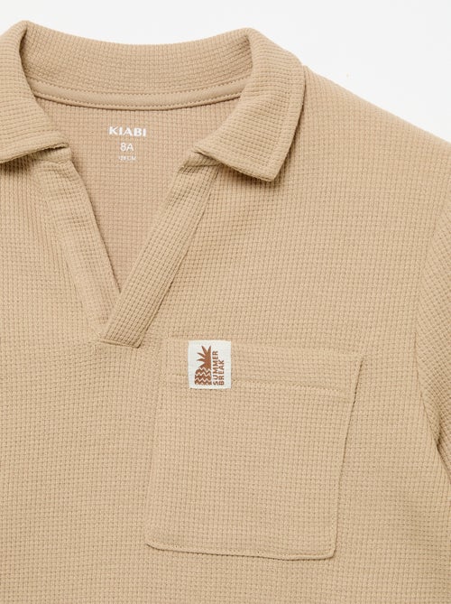 Polo van gewafelde stof - Kiabi