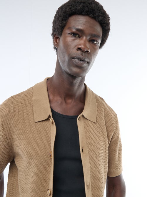 Polo van gewafelde stof - Kiabi