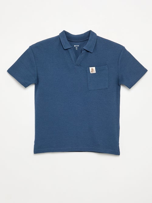Polo van gewafelde stof - Kiabi Polo van gewafelde stof - Kiabi