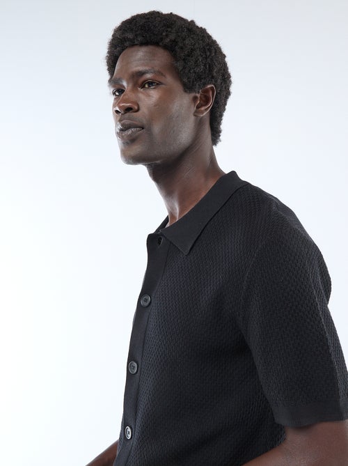 Polo van gewafelde stof - Kiabi