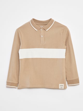 Polo van jersey in rugbystijl