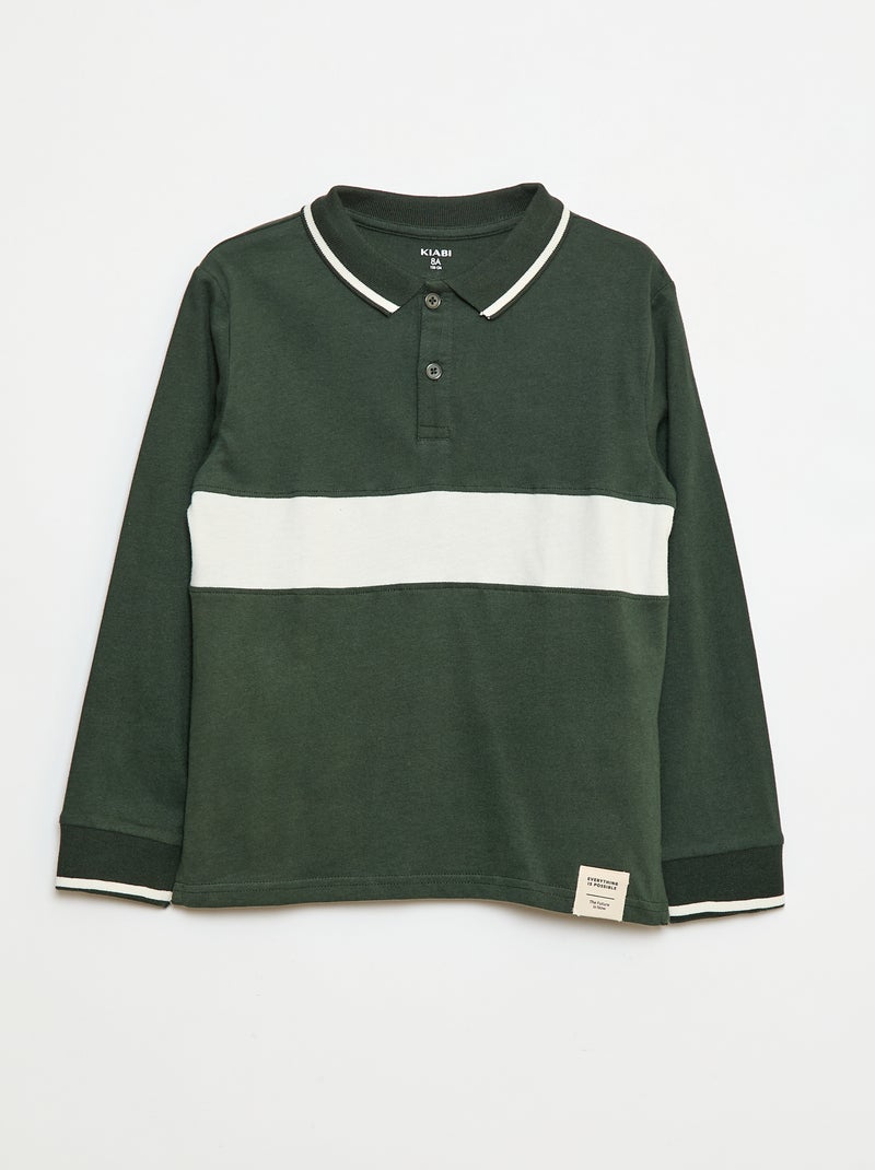 Polo van jersey in rugbystijl Wit - Kiabi