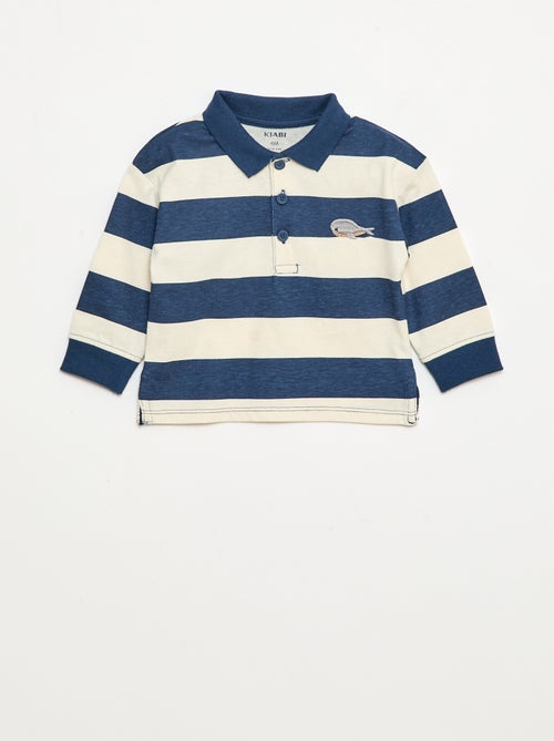Polo van jersey met lange mouw - Kiabi