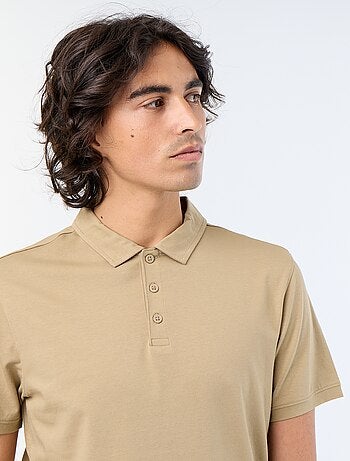 Polo van jerseytricot met knoopsluiting