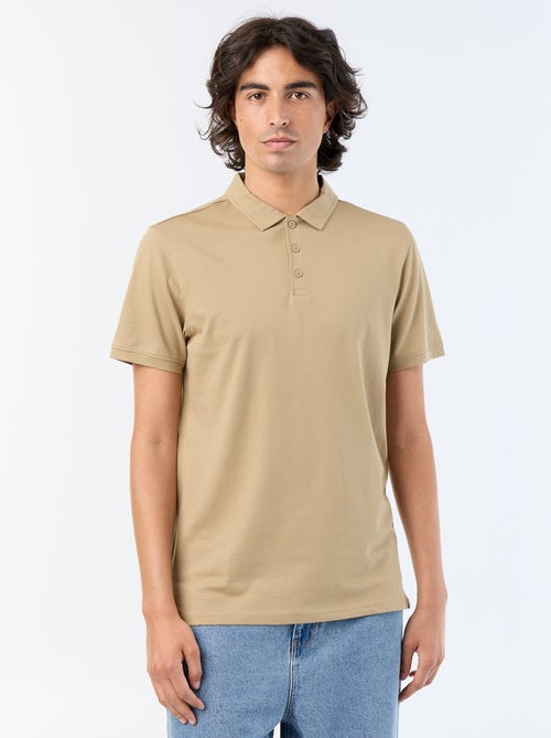 Polo van jerseytricot met knoopsluiting - Kiabi