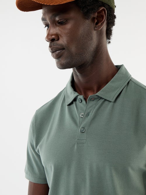 Polo van jerseytricot met knoopsluiting - Kiabi
