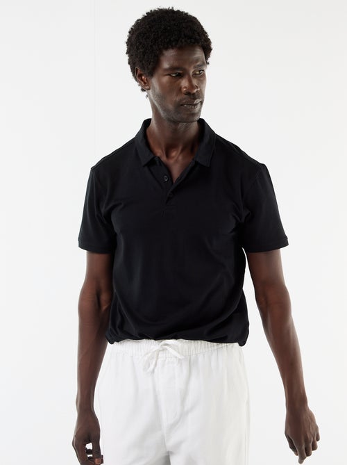 Polo van jerseytricot met knoopsluiting - Kiabi