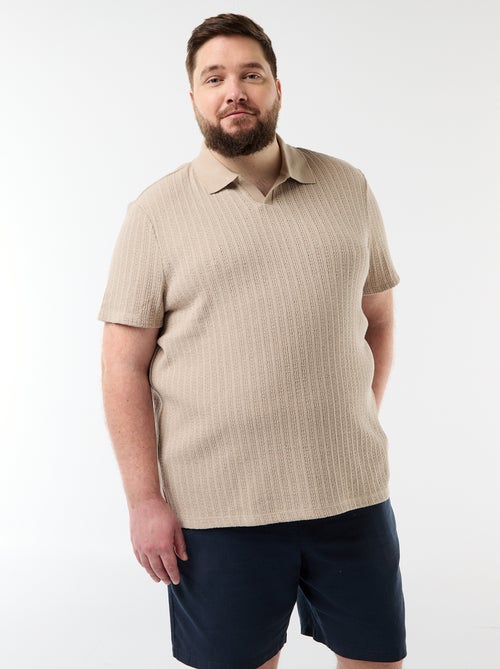 Polo van jerseytricot met korte mouwen - Kiabi