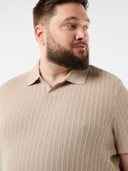 Polo van jerseytricot met korte mouwen - Kiabi