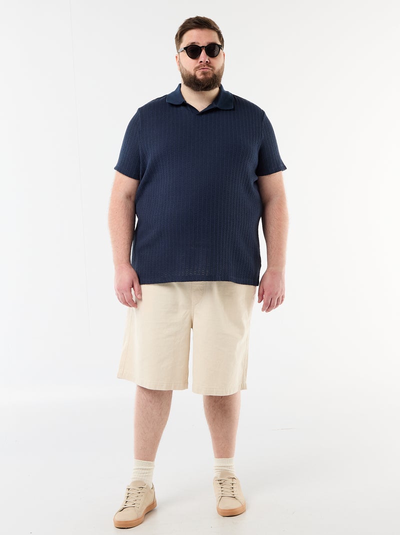 Polo van jerseytricot met korte mouwen Blauw - Kiabi