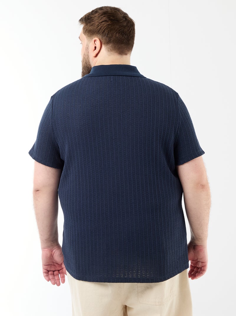 Polo van jerseytricot met korte mouwen Blauw - Kiabi
