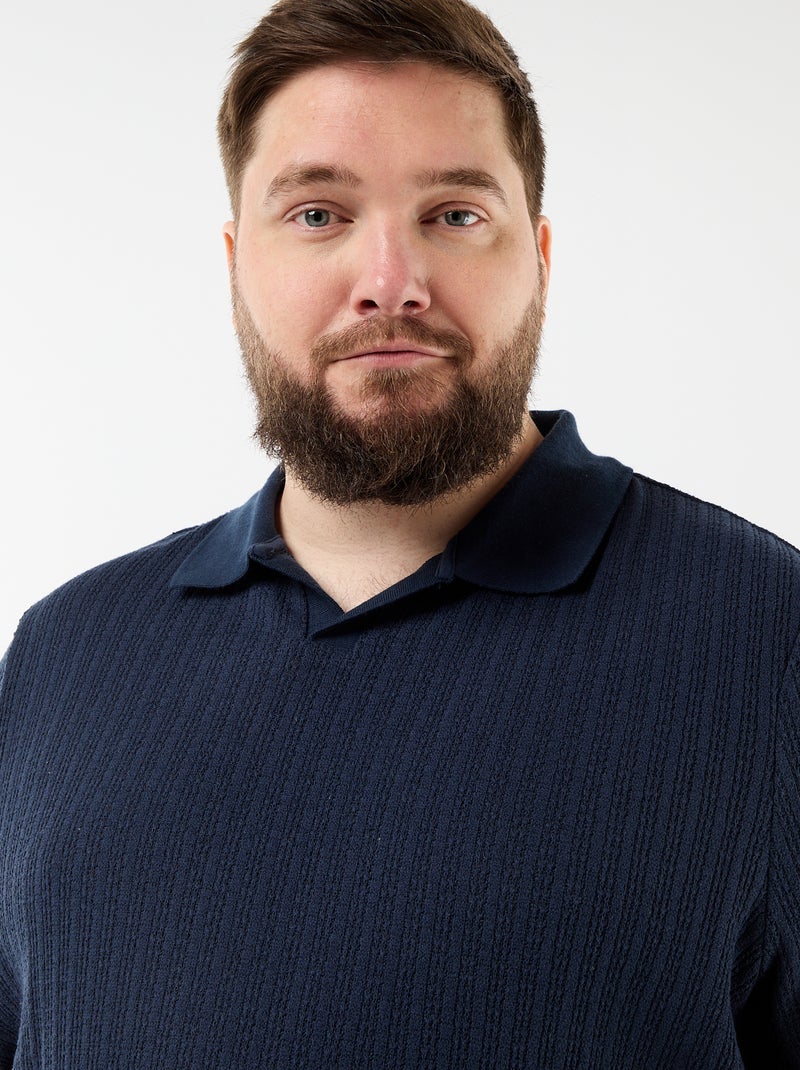 Polo van jerseytricot met korte mouwen Blauw - Kiabi