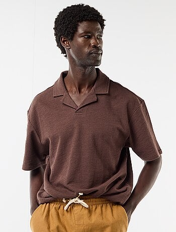 Polo van jerseytricot met korte mouwen
