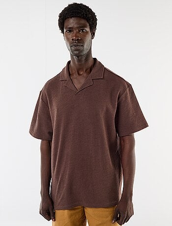 Polo van jerseytricot met korte mouwen
