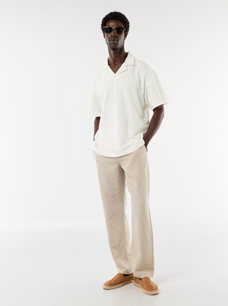 Polo van jerseytricot met korte mouwen Wit - Kiabi