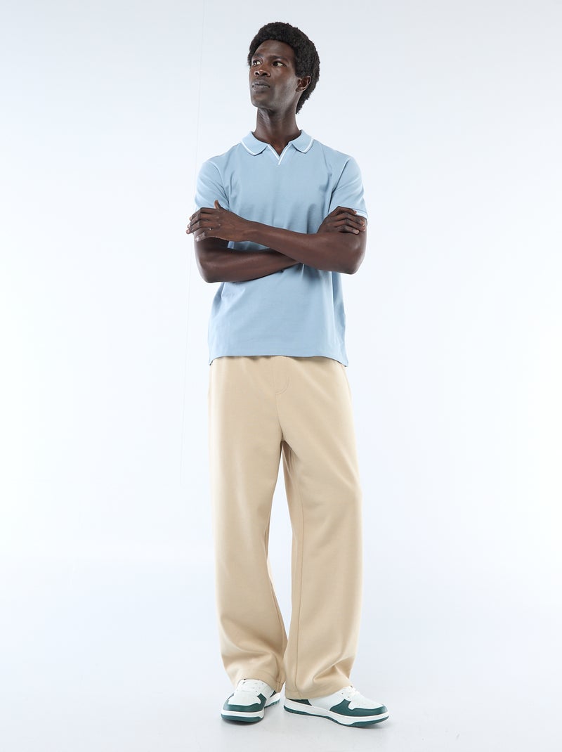 Polo van katoenpiqué met korte mouwen Blauw - Kiabi