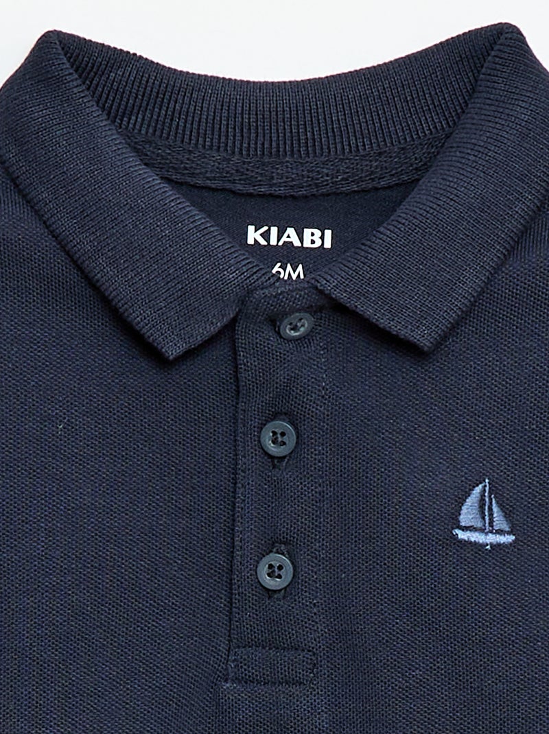 Polo van katoenpiqué met korte mouwen Blauw - Kiabi