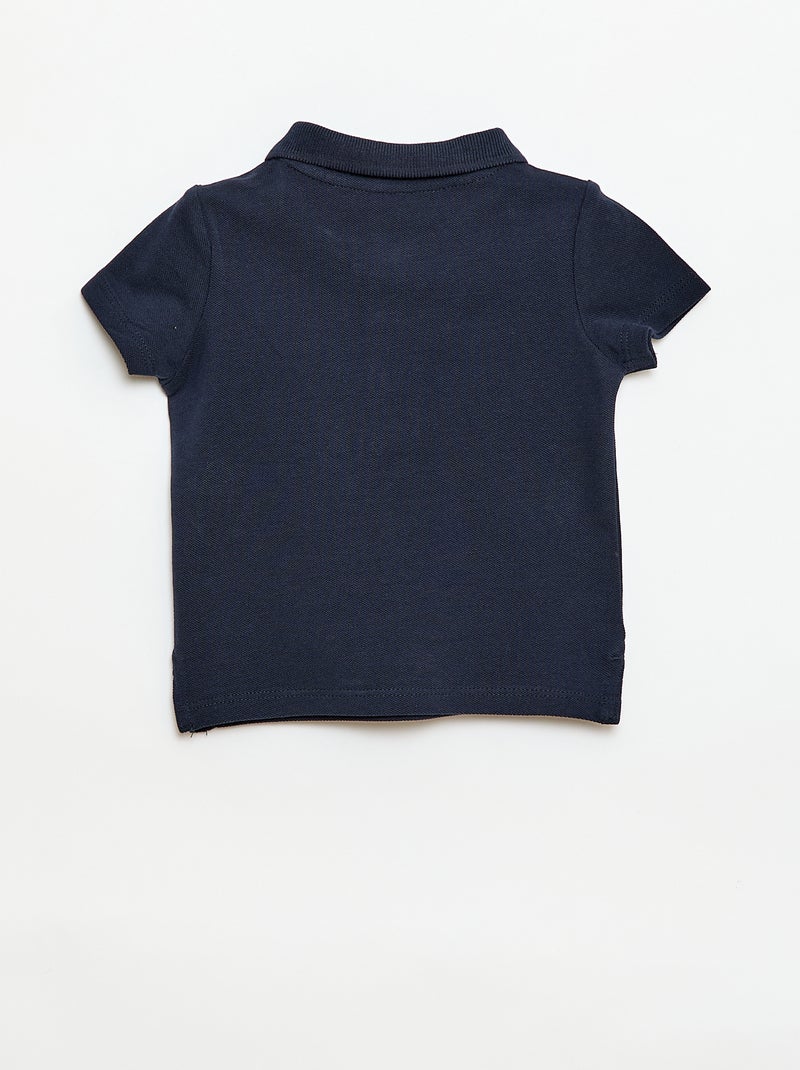 Polo van katoenpiqué met korte mouwen Blauw - Kiabi